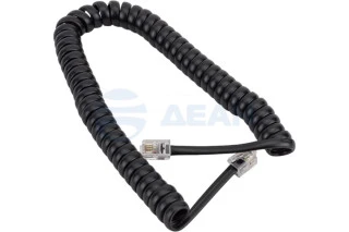 Телефонный шнур, витой трубочный RJ-10(4P-4C), длина 2 метра, черный (18-2023) (REXANT)