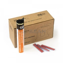 Комплект газовый баллон 165 мм и гвозди для прямого монтажа 3х16 мм (кованые) (PR08.22647) (Промрукав)